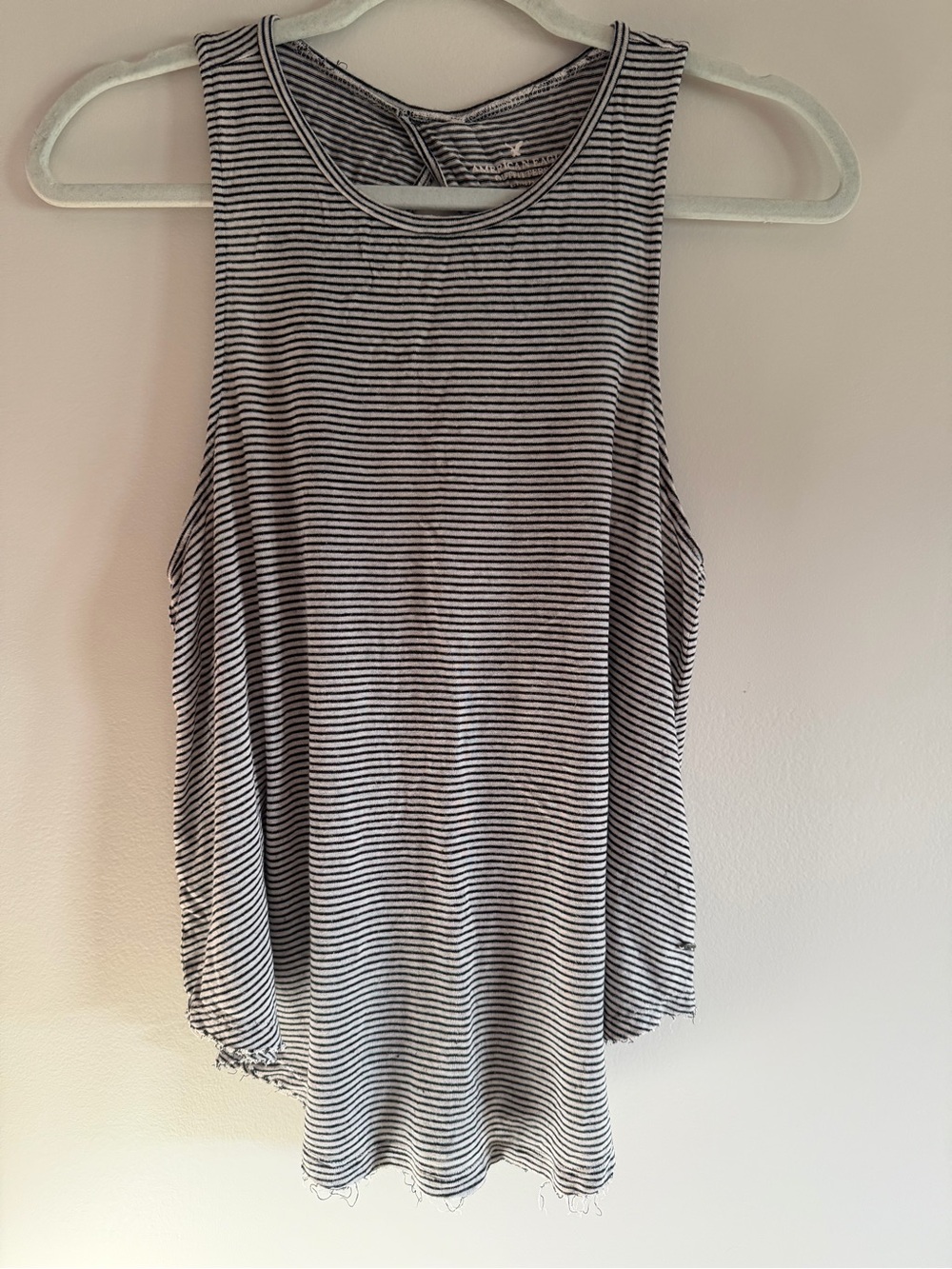 American Eagle Outfitters Striped Racerback Tank Top - Black & White